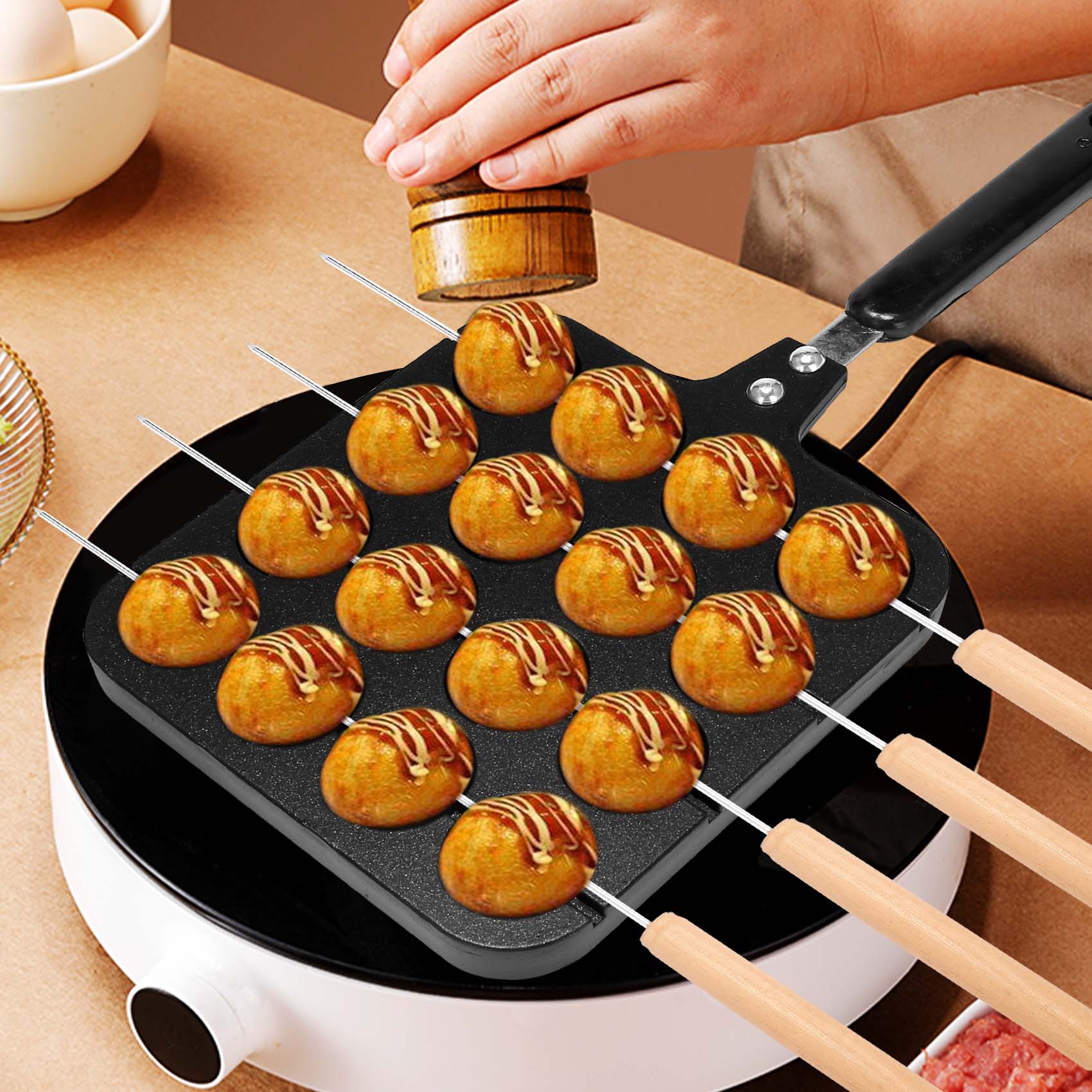 16 Holes Aluminum Takoyaki Mak - огляд і ціна Takoyaki Grill Plate