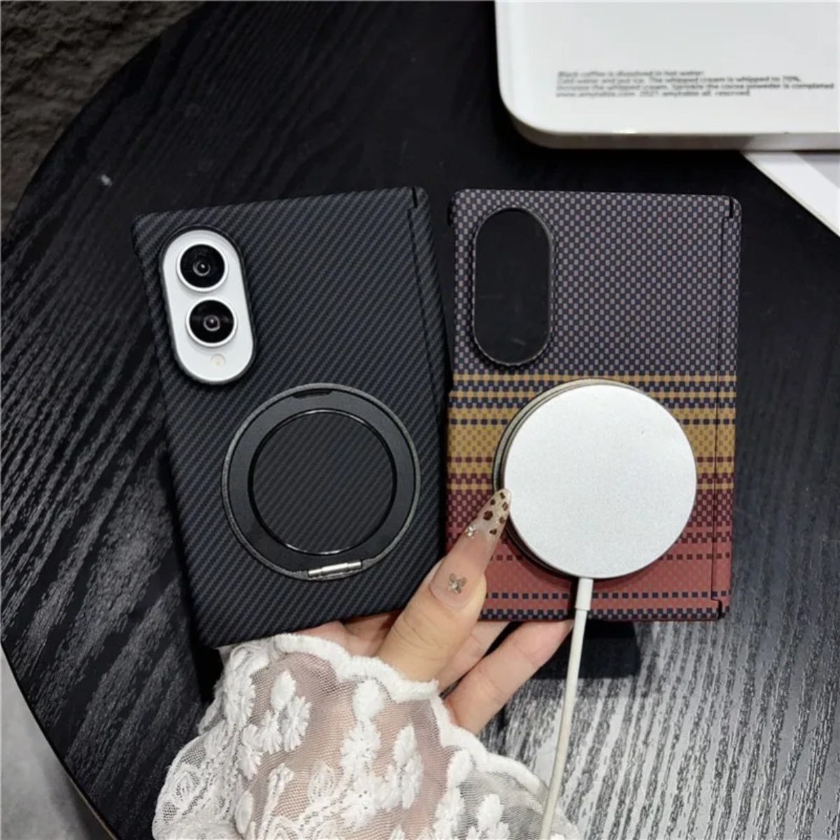 Carbon Fiber leather 360 Brack - огляд і ціна Taco Stand Holder
