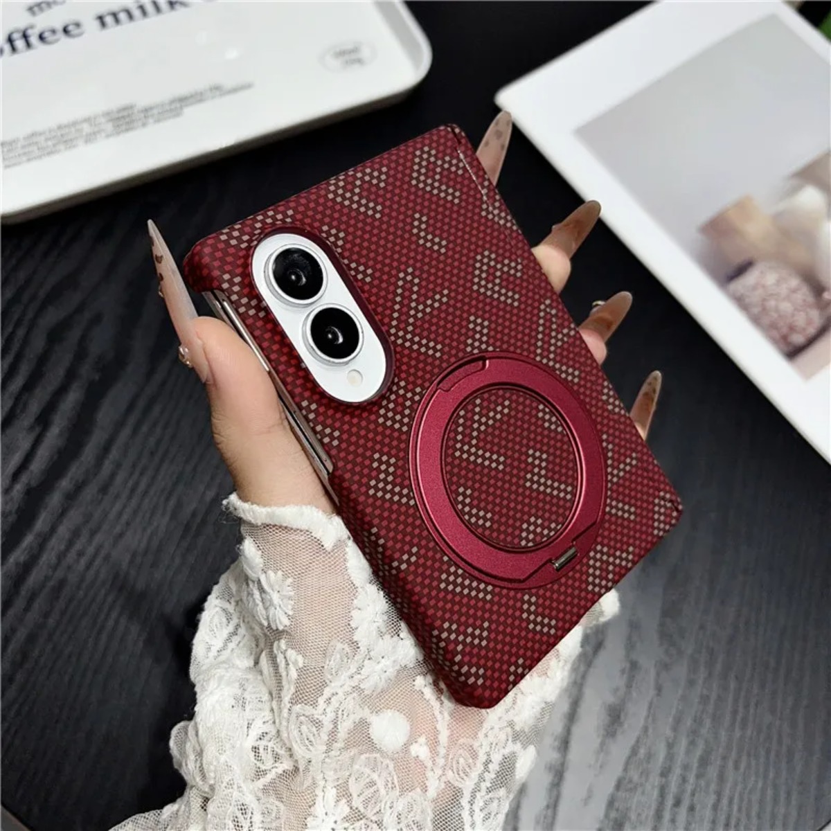 Carbon Fiber leather 360 Brack - огляд і ціна Taco Stand Holder