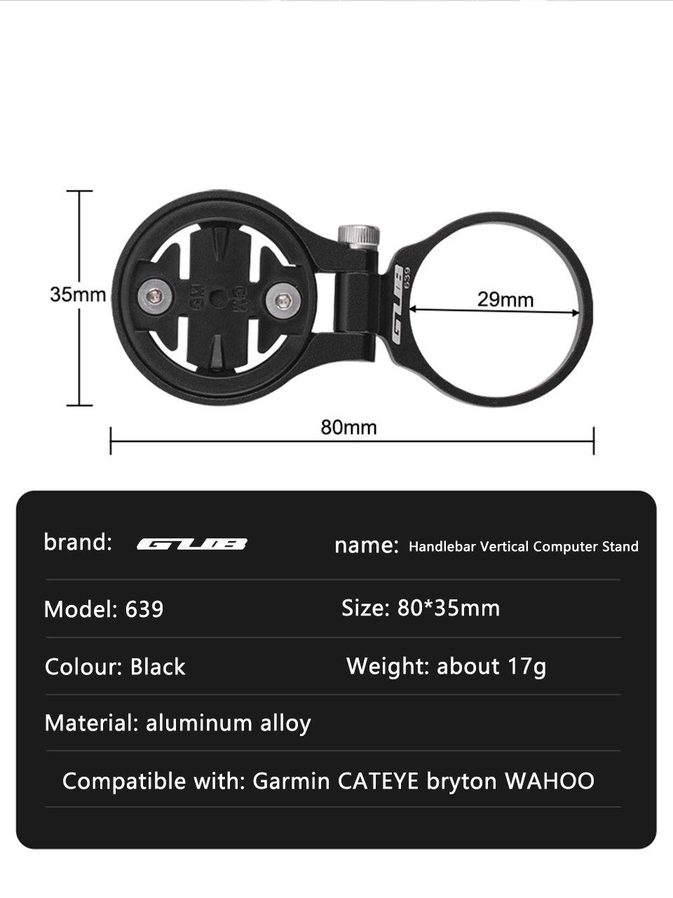 GUB 639 Bike Computer Stem Top - огляд і ціна Taco Stand Holder