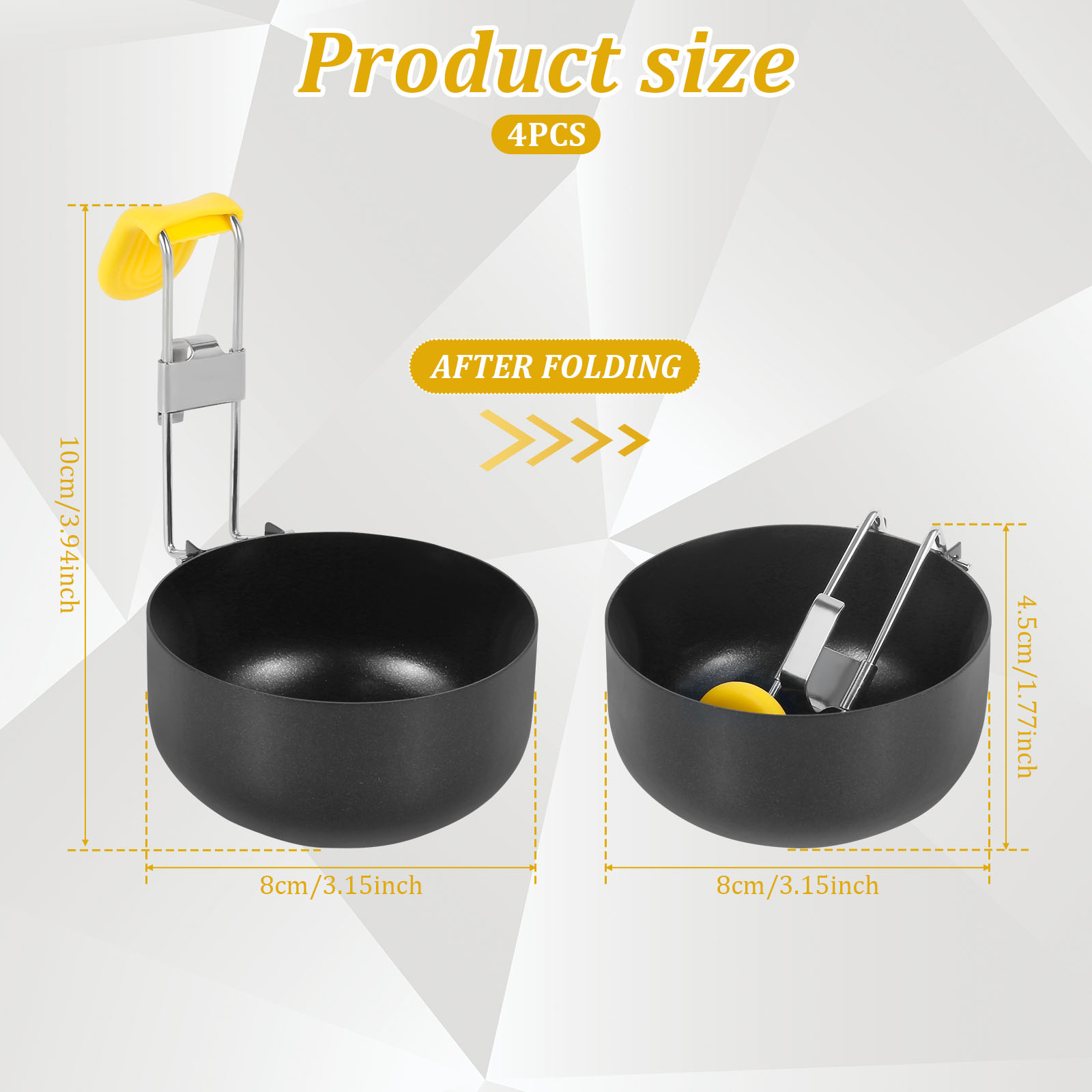 4 Pack Stainless Steel Egg Poa - огляд і ціна Mini Pancake Griddle